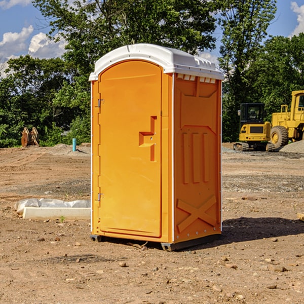 how often are the porta potties cleaned and serviced during a rental period in Garey California